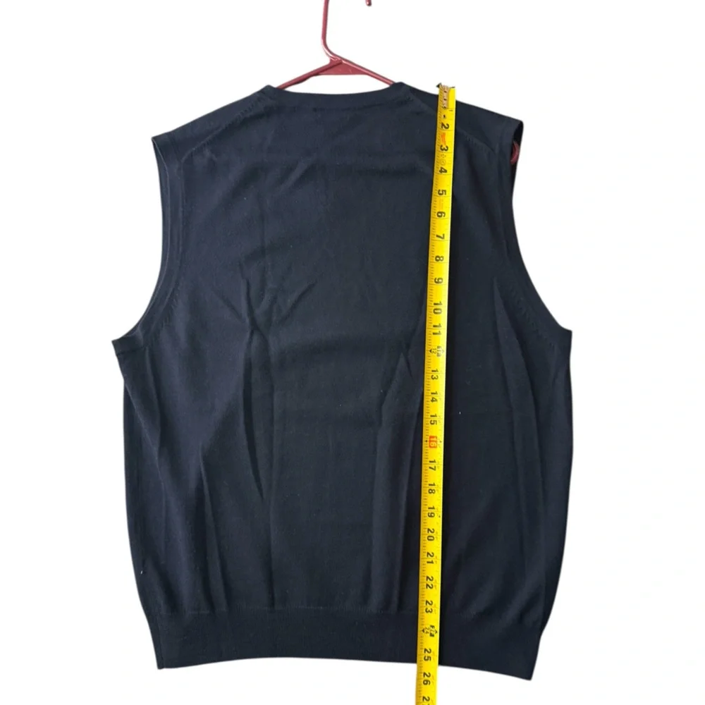 J.Crew Italian Merino Wool Sweater Vest Navy V-Neck Preppy Academia Quiet Luxury - Picture 8 of 9